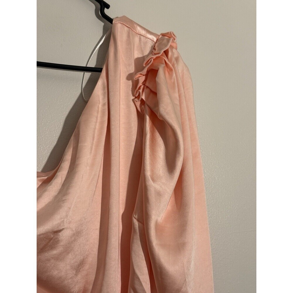 Red Dress Boutique Aakaa Wish For More One Shoulder Satin Dress Size L Coquette - Picture 3 of 10